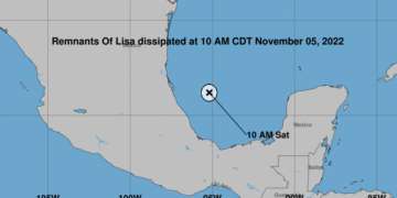 Lisa está por disiparse cerca de México y Florida