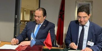 Reunión bilateral entre los cancilleres de Guatemala y Marruecos el 23 de septiembre del 2022.