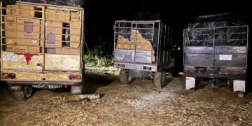 Cinco vehículos con cigarrillos de contrabando fueron localizados en Petén.