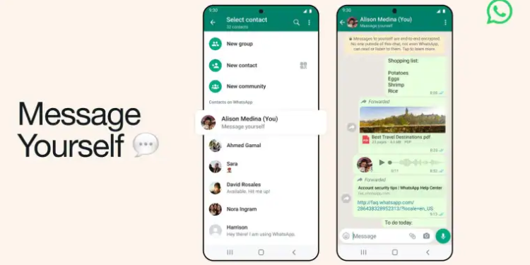 WhatsApp activará función que facilita envío de mensajes a uno mismo