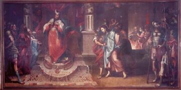 Pintura "Jesús ante Caifás y la Negación" de Tomás de Merlo. /Foto: Ministerio de Cultura