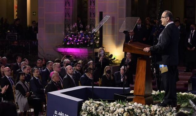 Presidente Giammattei durante la presentación del Tercer Informe de Gobierno. /Foto: SCSP