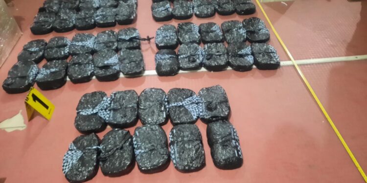 Policías antinarcóticos localizan marihuana en agencia de San Marcos.