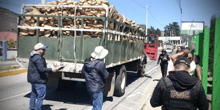 Verifican legalidad en transporte de producto forestal