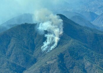 Incendio registrado en Rabinal, Baja Verapaz. /Foto: Conred