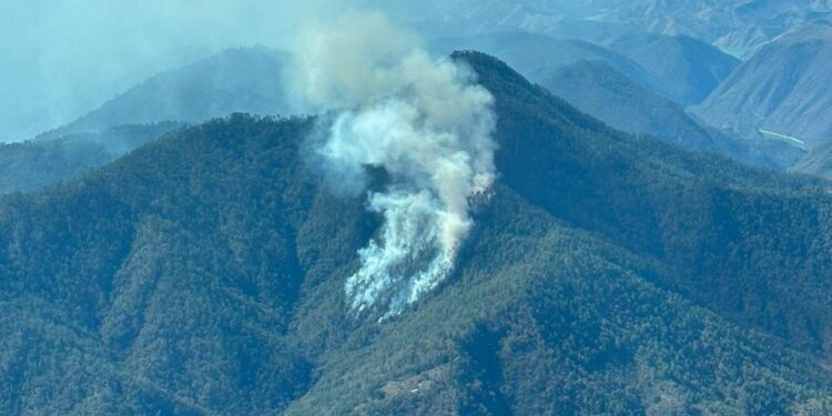 Incendio registrado en Rabinal, Baja Verapaz. /Foto: Conred