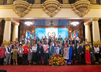 Representantes de pueblos indígenas estuvieron presentes en el acto de apertura. /Foto: Álvaro Interiano