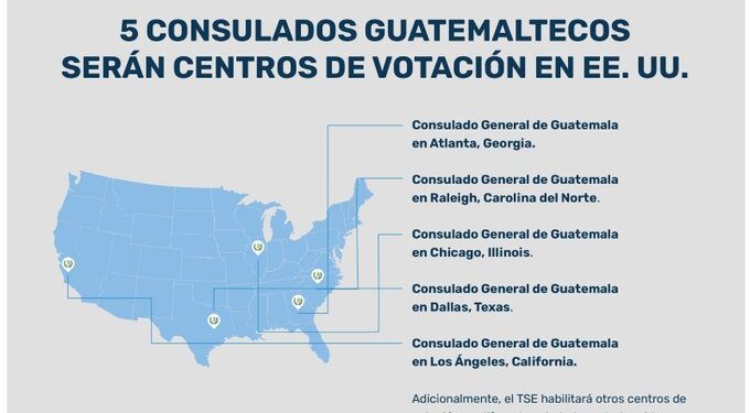Cinco sedes consulares de Guatemala en EE. UU. serán centros de votación para las elecciones Generales del 2023