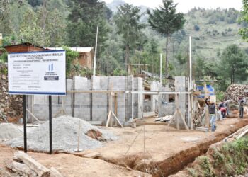 Construcción del Centro de Salud en San Sebastián Huehuetenango. /Foto: MSPAS