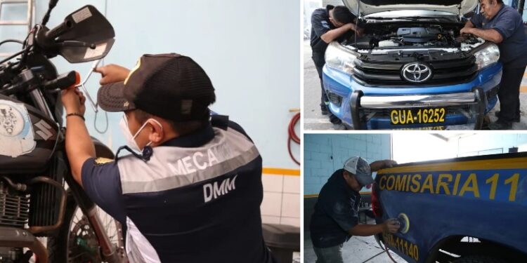 Policía Nacional Civil repara unidades móviles