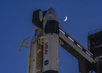 Nave Dragón y cohete Falcon para la misión tripulada. / Foto: SpaceX.