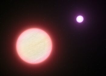 Obra de arte de dos enanas marrones llamadas CFBDSIR 1458+10 / Foto: ESO L. Calcada.