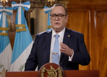 Presidente Alejandro Giammattei en cadena nacional. /Foto: Dickéns Zamora