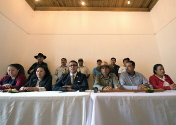 Conferencia de prensa sobre proceso de consulta del derecho minero Escobal. /Foto: Carlos Jacinto