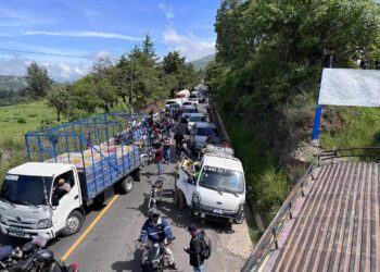 Así estuvo el paso bloqueado en el km 88 ruta a Sanarate, jurisdicción de Jalapa. / Foto: Gobernación Departamental de Jalapa.