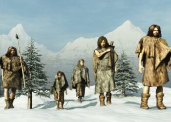 Ilustración de los ancestros de los humanos en el Período Cuaternario. / Foto: Enciclopedia Humanidades.
