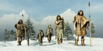 Ilustración de los ancestros de los humanos en el Período Cuaternario. / Foto: Enciclopedia Humanidades.