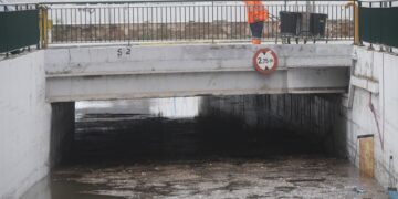 Túnel inundado en Aldaya, Valencia, España. / Foto: Juan Carlos Cárdenas, EFE.