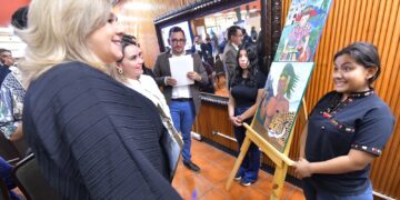 Iniciativa Jóvenes Protagonistas presentó la Exposición de Arte y Pintura e Idioma Maya. /Foto: Carlos Jacinto