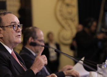 Presidente Alejandro Giammattei durante la Cuarta Reunión Ordinaria del Conadur. /Foto: Gilber García