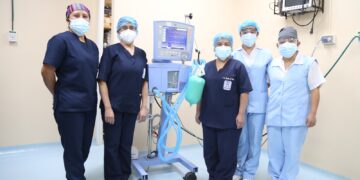Equipo de la Unidad de Terapia Respiratoria del Hospital Regional de Occidente. / Foto: MSPAS.