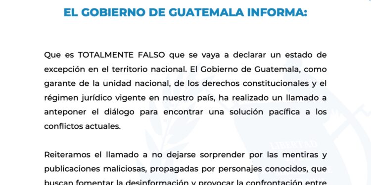 Gobierno desmiente rumores de declarar un estado de excepción