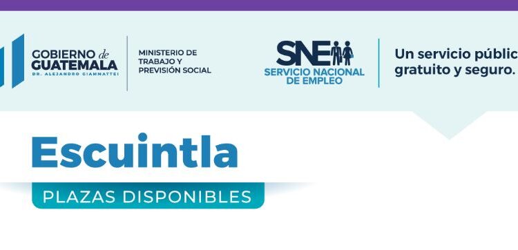 Oportunidad laboral para ciudadanos de Escuintla