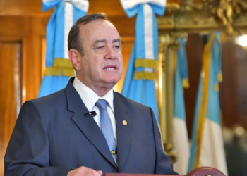 Presidente Alejandro Giammattei en cadena nacional. / Foto: Carlos Jacinto.