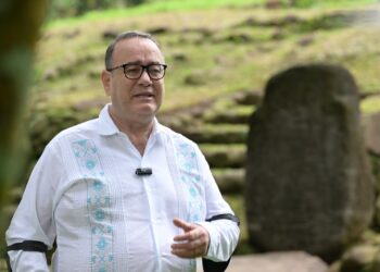 Presidente Alejandro Giammattei en Tak'alik Ab'aj. /Foto: Álvaro Interiano