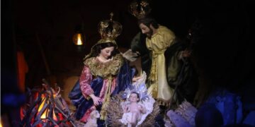 Nacimiento guatemalteco en la ciudad colonial.