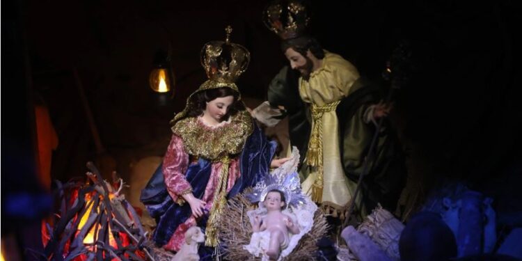 Nacimiento guatemalteco en la ciudad colonial.