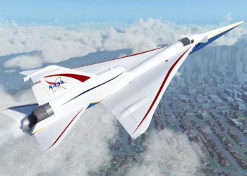 Imagen con propósitos ilustrativos del avión X-59 Quiet SuperSonic Technology de la NASA. / Foto: NASA.
