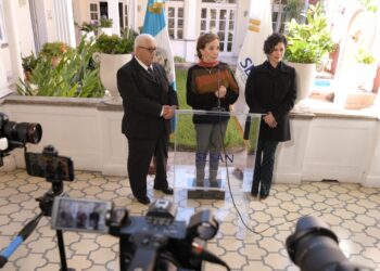 Autoridades de la Sesan brindan conferencia de prensa. /Foto: Carlos Jacinto.