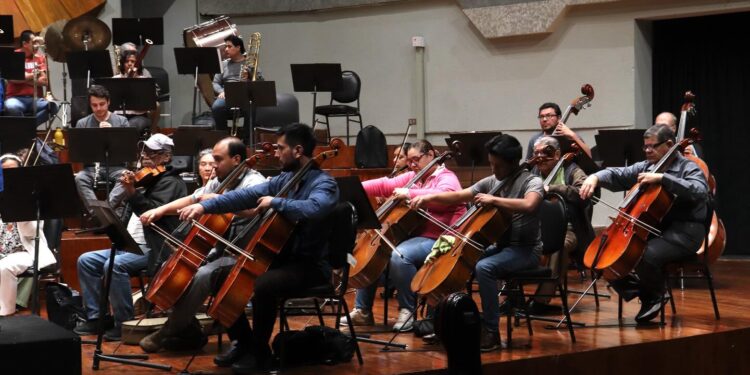 Orquesta Sinfónica inicia con los ensayos para sus presentaciones. /Foto: OSNG