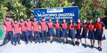 Estudiantes de La Reforma, San Marcos, nuevo Municipio Digital. /Foto: Mineduc