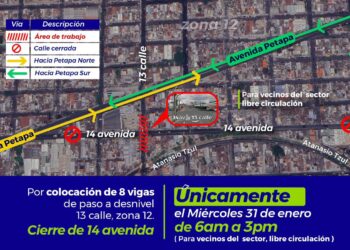 Cierre vehicular en zona 12, por instalación de vigas en paso a desnivel
