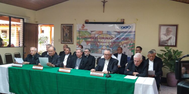 Conferencia Episcopal de Guatemala en conferencia de prensa. / Foto: CEG.