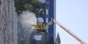 Durante el macrosimulacro se puso a prueba la respuesta a emergencias subyacentes de un sismo. / Foto: Gilber García.
