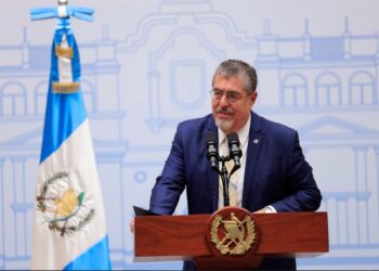 Conferencia de prensa, presidente Bernardo Arévalo. / Foto: Noé Pérez y Gilber García.
