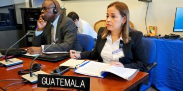 Secretaria ejecutiva de la SVET, Danissa Ramírez, Reunión de Autoridades Nacionales de Trata de Personas de la OEA. / Foto: SVET.