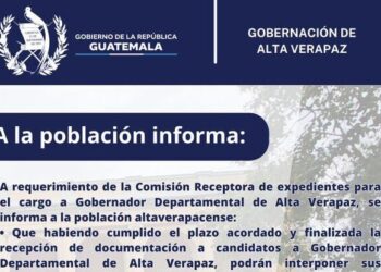 Alta Verapaz sigue proceso para elección de nuevo gobernador departamental