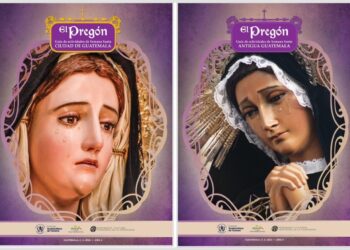 Portadas de El Pregón para la Ciudad de Guatemala (izquierda) y la Antigua Guatemala. /Foto: Inguat.