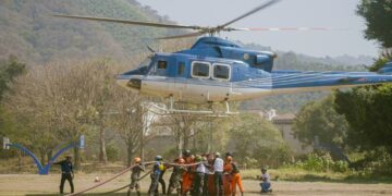 Sigue el combate de las llamas en el volcán de Agua. / Foto: Vicepresidencia de la República.