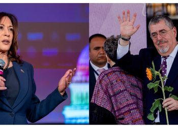 Kamala Harris y Bernardo Arévalo. / Foto: EFE.