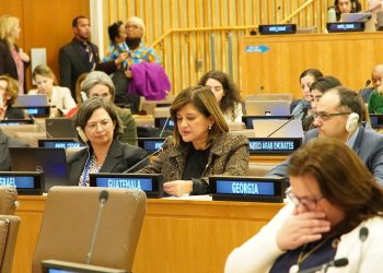 Karin Herrera n la reunión del Consejo de Seguridad sobre Mujeres, Paz y Seguridad. /Foto: Vicepresidencia de la República