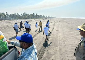 Desarrollan jornada de limpieza en playa La Barrona, Moyuta