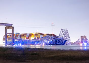 El puente Francis Scott Key, en Baltimore, colapsó por choque de carguero. / Foto: EFE.