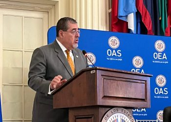 El presidente Arévalo en la Sesión Protocolaria de la Organización de los Estados Americanos. /Foto: Lourdes Hércules
