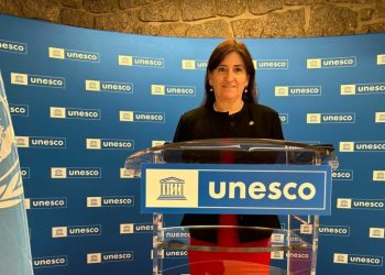 Ministra de Cultura, Liwy Grazioso, durante su gira de trabajo en la sede de la Unesco en París. /Foto: MCD