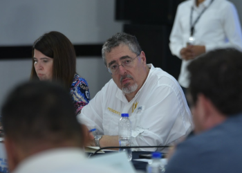 Presidente Bernardo Arévalo en Suchitepéquez. / Foto: Alejandro García.